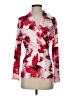 DKNY Floral Red Long Sleeve Blouse Size S - photo 1