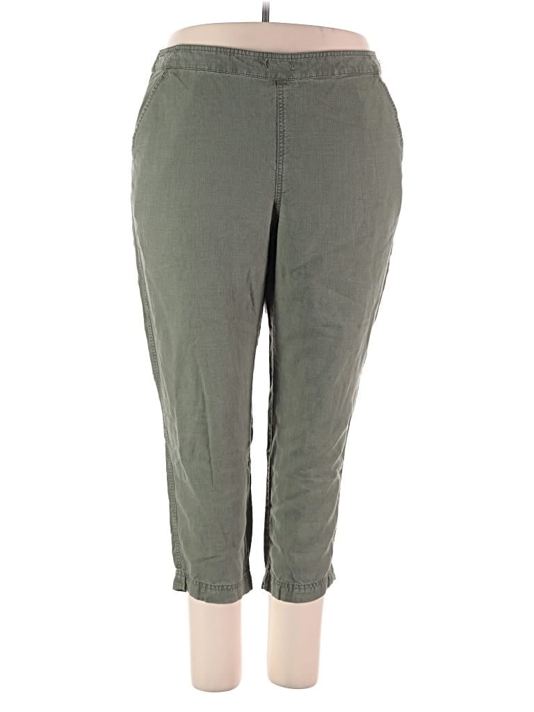 Pre-owned Jcrew Linen Pants In Green