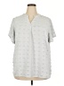 Unbranded 100% Polyester Gray Short Sleeve Blouse Size 2X - photo 1