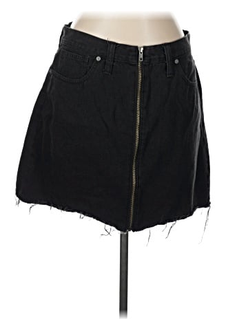 Madewell Rigid Denim A-Line Mini Skirt in Lunar Wash (view 1)