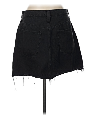 Madewell Rigid Denim A-Line Mini Skirt in Lunar Wash (view 2)