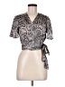 Assorted Brands 100% Polyester Silver Short Sleeve Blouse Size M - photo 1