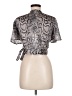 Assorted Brands 100% Polyester Silver Short Sleeve Blouse Size M - photo 2