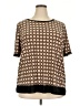 Anne Klein Brown Short Sleeve Blouse Size 2X - photo 1