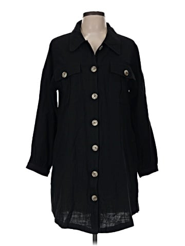 Very J 3/4 Sleeve Button-Down Shirt (view 1)