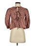 Cider 100% Cotton Checkered-gingham Red 3/4 Sleeve Blouse Size XXS - photo 1