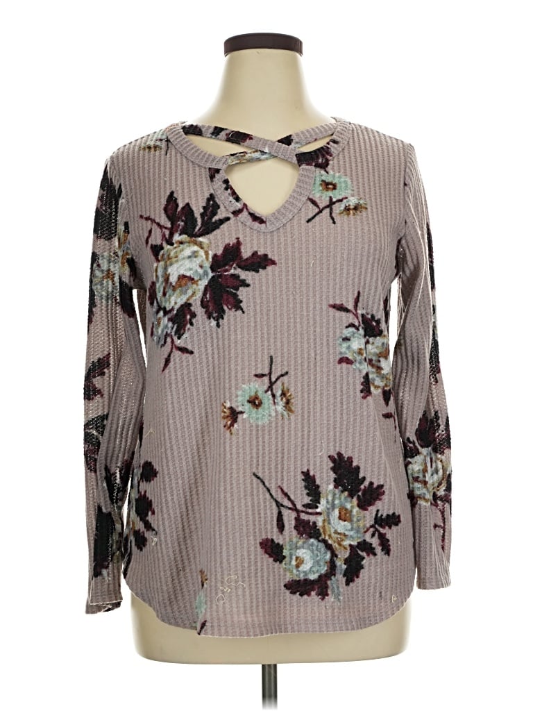 Pre-owned 24/7 Maurices Long Sleeve T-shirt In Gray