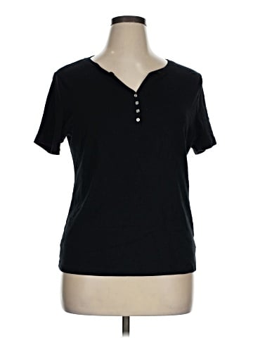 Karen Scott Short Sleeve Henley (view 1)