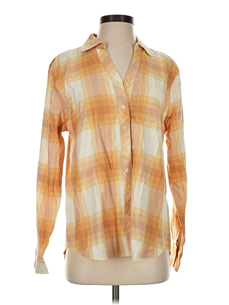 Pre-owned Weatherproof Long Sleeve Blouse In Orange