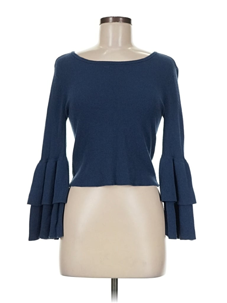 Pre-owned Jack By Bb Dakota 3/4 Sleeve Top Blue Boatneck Tops