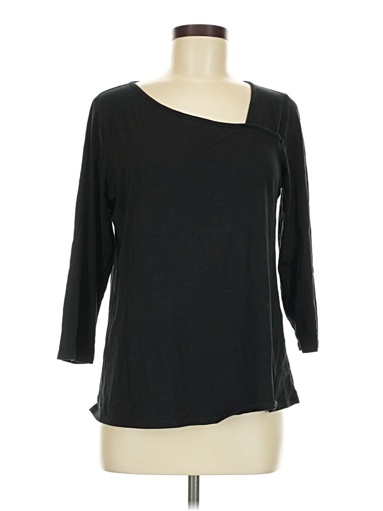 Pre-owned Jjill 3/4 Sleeve T-shirt In Black