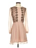Pins and Needles 100% Polyester Hearts Tan Cocktail Dress Size 0 - photo 1