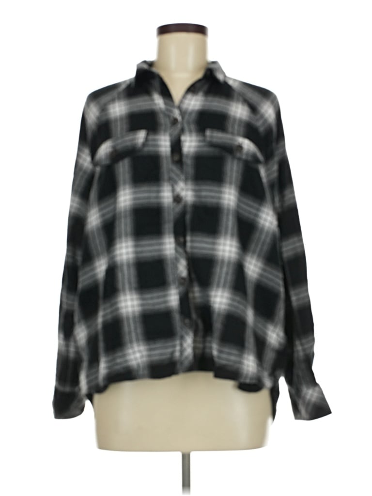Pre-owned Wild Fable Long Sleeve Button Down Shirt In Black