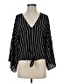 Lavender Fields Black 3/4 Sleeve Blouse Size S - photo 1