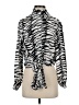 Elan 100% Polyester Animal Print Silver Long Sleeve Blouse Size S - photo 1