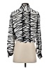 Elan 100% Polyester Animal Print Silver Long Sleeve Blouse Size S - photo 2