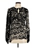 Parker 100% Silk Black Long Sleeve Silk Top Size M - photo 1