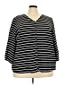 Zac & Rachel 100% Polyester Stripes Black 3/4 Sleeve Blouse Size 3X - photo 1