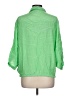 Unbranded 100% Rayon Green 3/4 Sleeve Button-Down Shirt Size L - photo 2