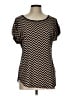 Espresso Chevron-herringbone Black Short Sleeve Blouse Size L - photo 1