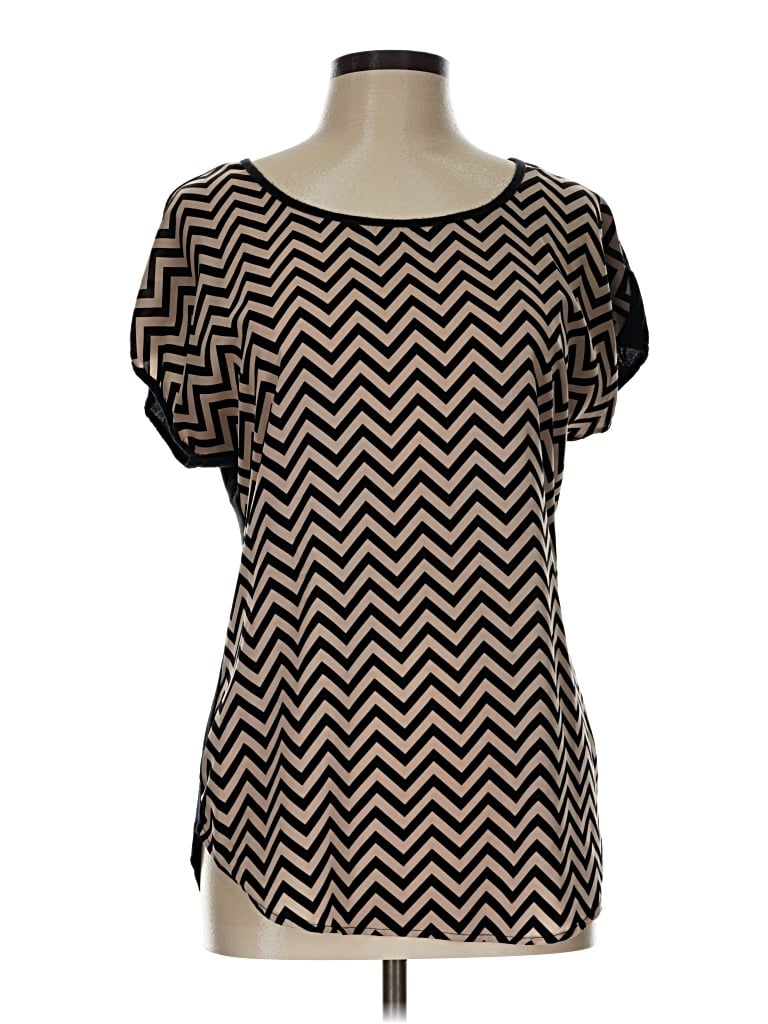 Pre-owned Espresso Short Sleeve Blouse In Black