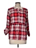 Doe & Rae 100% Rayon Plaid Red 3/4 Sleeve Blouse Size M - photo 1