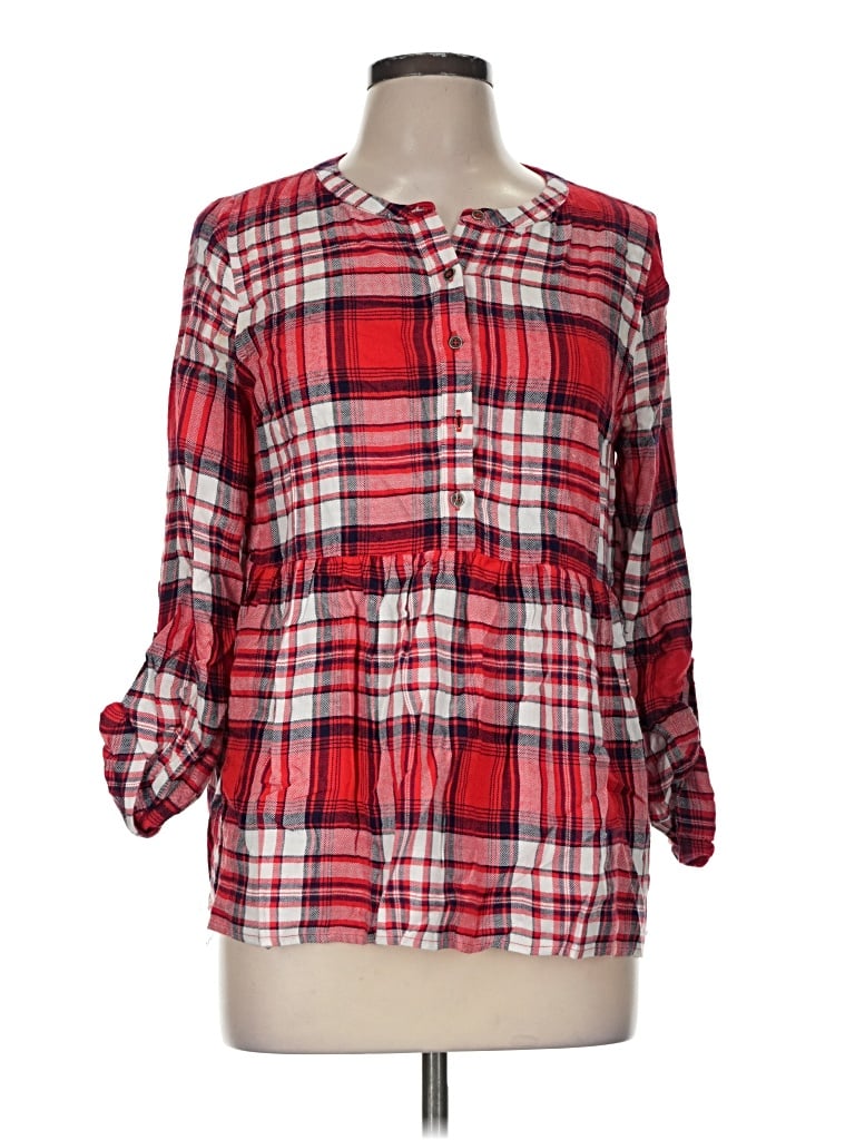 Pre-owned Doe & Rae 3/4 Sleeve Blouse In Red