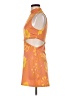 Zara Print Orange Cocktail Dress Size M - photo 5