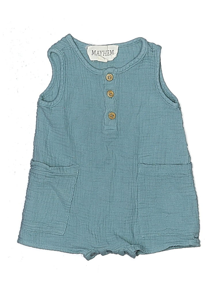 Pre-owned Assorted Brands Babies' Short Sleeve Onesie In Teal