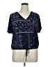 Modern Attraction Blue Short Sleeve Blouse Size XL - photo 1