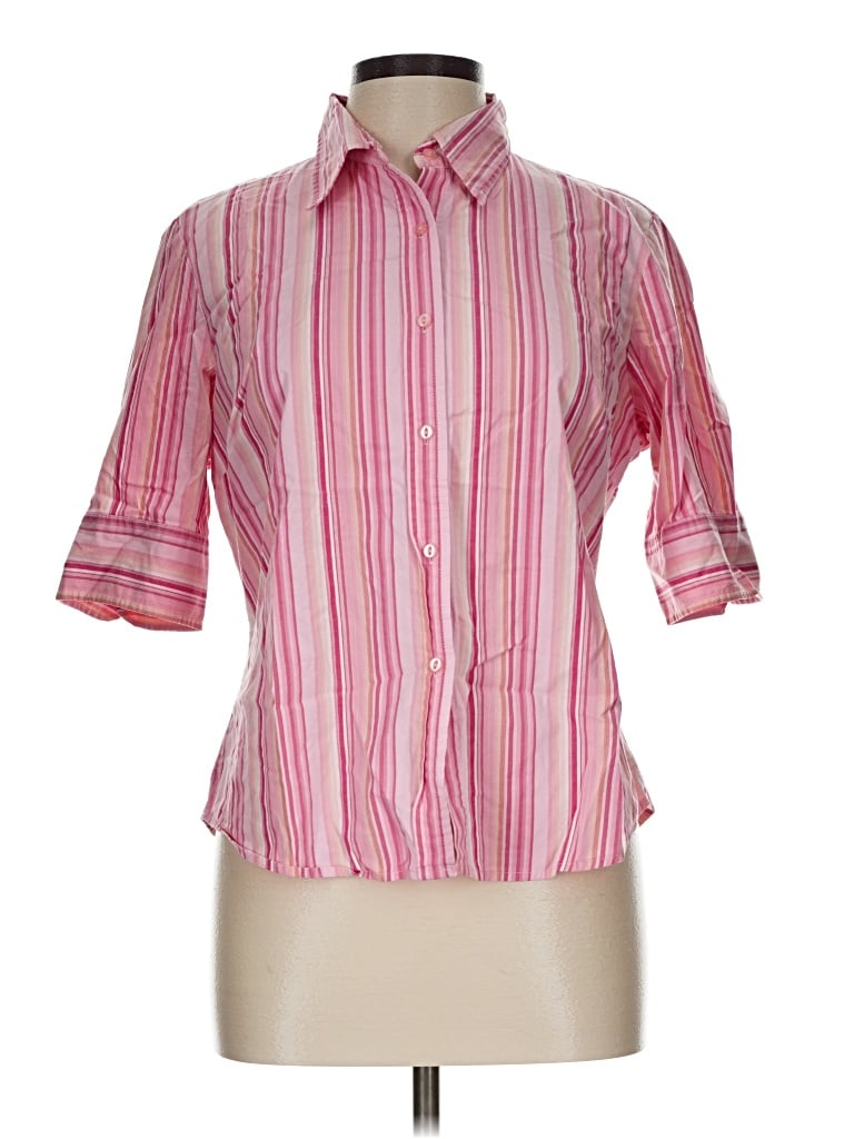 Pre-owned St. John's Bay Short Sleeve Blouse In Pink