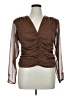 Express 100% Polyester Brown Long Sleeve Blouse Size XL - photo 1
