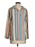 Christopher Calvin Stripes Tan 3/4 Sleeve Blouse Size S - photo 1