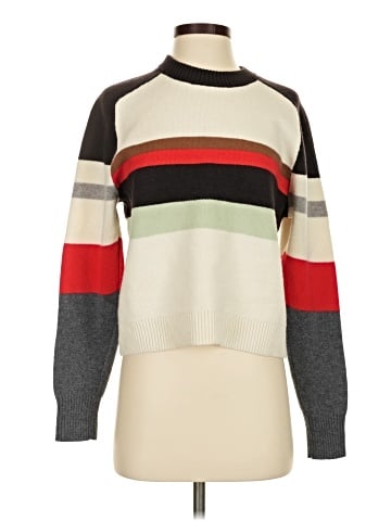Madewell Raglan-Sleeve Sweater in Colorblock Merino Wool (view 1)