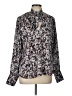 Waverly Grey 100% Polyester Floral Black Long Sleeve Blouse Size L - photo 1