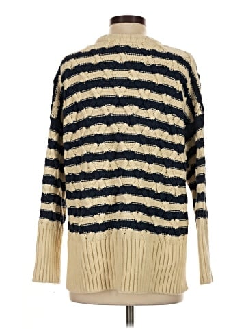 Madewell Cable-Knit Oversized Sweater in Stripe (view 2)