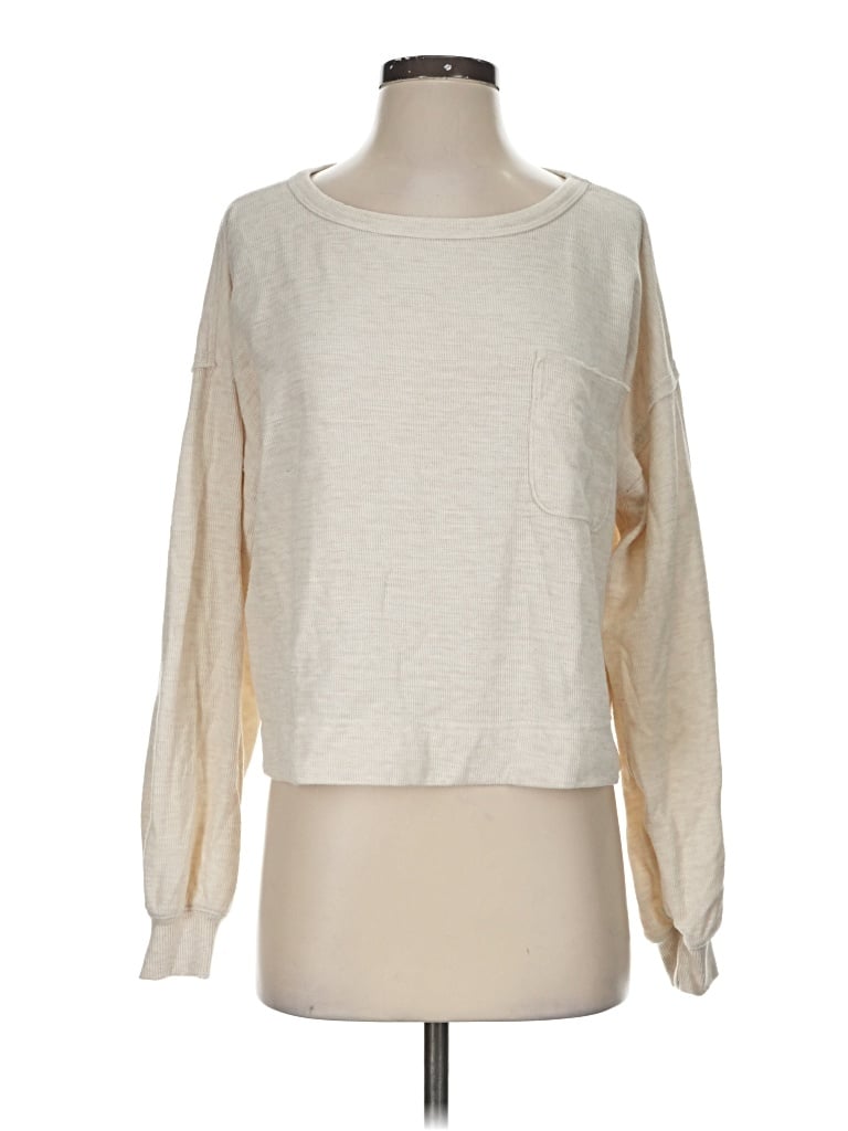 Pre-owned Aerie Long Sleeve T-shirt In Ivory