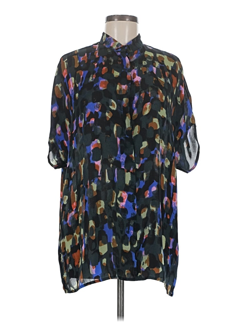 Pre-owned Cabi Short Sleeve Blouse In Black
