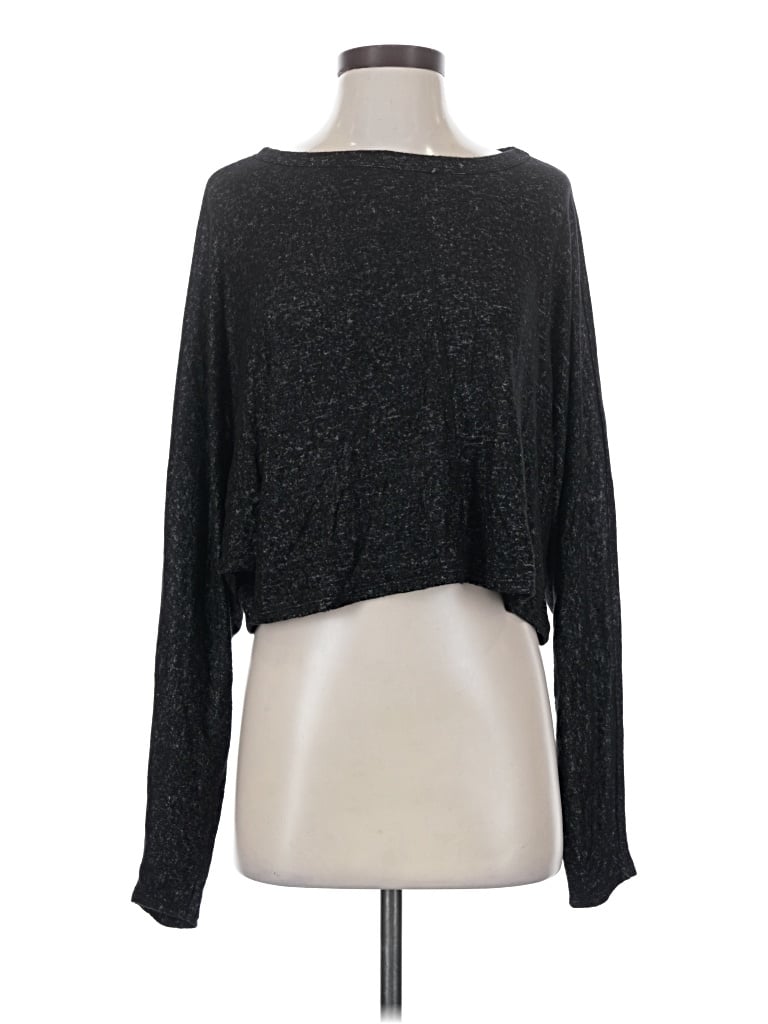 Lulus Long Sleeve Top Black Boatneck Tops