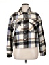 New Look Plaid Silver 3/4 Sleeve Button-Down Shirt Size XL - photo 1