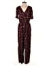 Xhilaration 100% Polyester Hearts Burgundy Jumpsuit Size M - photo 1