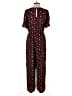 Xhilaration 100% Polyester Hearts Burgundy Jumpsuit Size M - photo 2