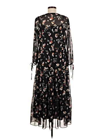 Madewell Sheer Button-Front Tier Midi Dress in Carnation Toss (view 2)