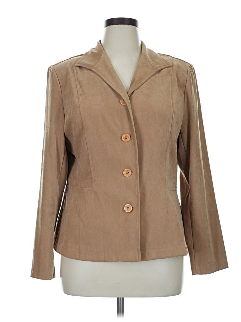 Pre-owned Notations Long Sleeve Blouse In Tan
