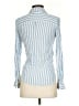 Byron Bay 100% Rayon Stripes Blue Long Sleeve Button-Down Shirt Size S - photo 2