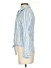 Byron Bay 100% Rayon Stripes Blue Long Sleeve Button-Down Shirt Size S - photo 5