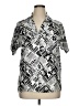 Self Esteem 100% Rayon Print Silver Short Sleeve Button-Down Shirt Size XL - photo 1