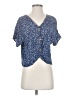 SO 100% Rayon Blue Short Sleeve Blouse Size S - photo 1