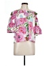 Brooke Wright 100% Cotton Floral Pink 3/4 Sleeve Blouse Size L (estimated) - photo 1