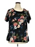 YOINS 100% Polyester Floral Black Short Sleeve Blouse Size 2X - photo 1